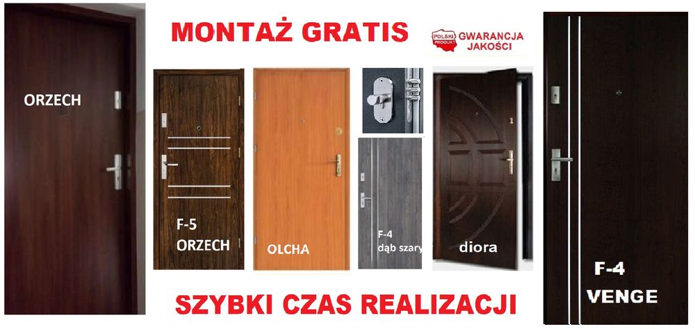 Drzwi zewnętrzne do mieszkania w bloku z MONTAŻEM -wewnątrzklatkowe