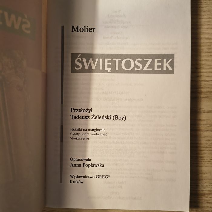 Książka Świętoszek Molier