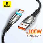 Надійний Кабель Baseus Glimmer USB -Type-C 100W 1m для Швидкої зарядки