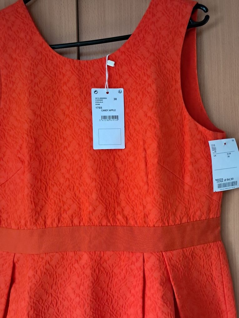 Sukienka mini pomarańczowa r.38"Comptoir des Cotonniers"nowa.