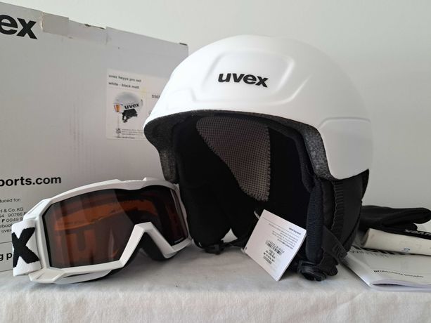 Kask narciarski juniorski Uvex Heyya Pro Set White Black Mat S 51-55cm
