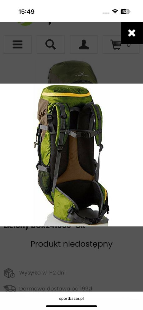 Plecak Black Crevice Cantennial 60l,