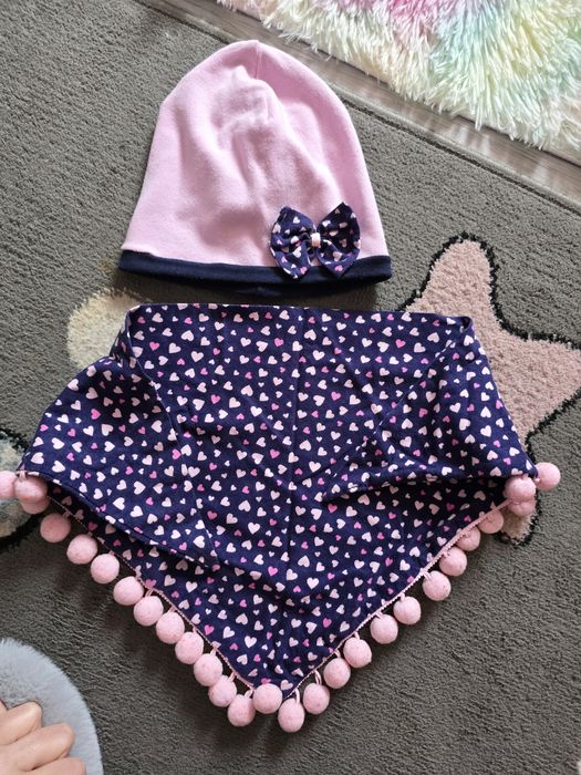 Czapka z chustą dziewczynka 2 4lata