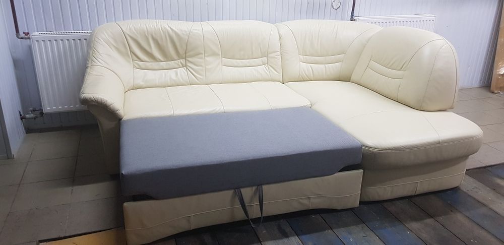 Narożnik skórzany jak nowy sofa kanapa skóra funkcja spania
