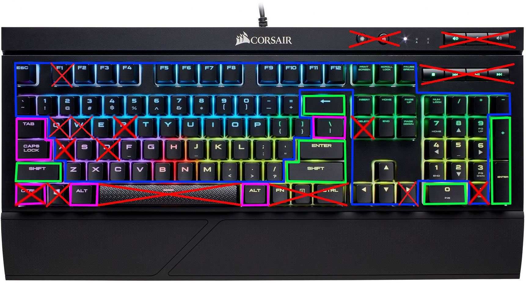 Corsair K68 RGB - oryginalne Keycapy - na szt.