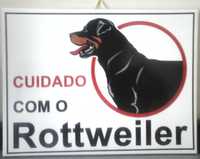 NOVO Azulejo Cuidado com o Cão Rottweiler 20 CM X 15 CM - Placa Aviso