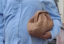 Сумка пельмень  із рафії ручної роботи