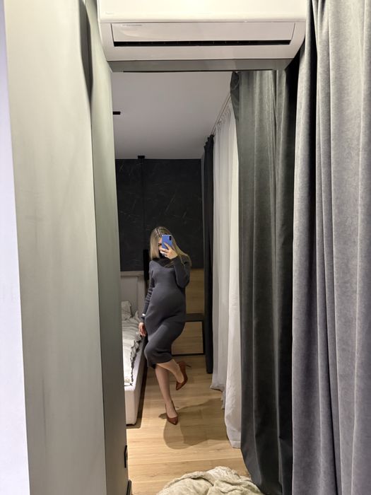 Вʼязане плаття максі сірого кольору h&m у розмірі м