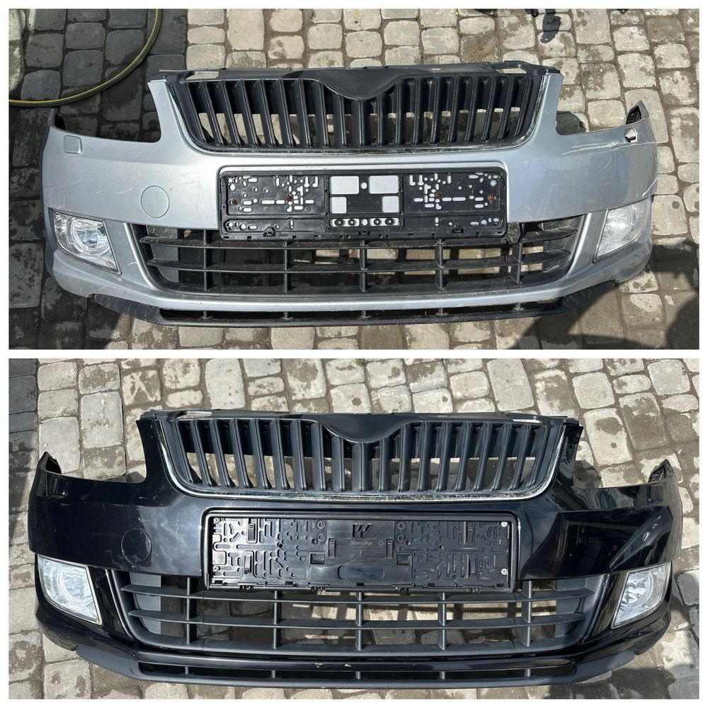 Бампер передній комплектний Skoda Fabia 2 ІІ Рестайлінг 2009-2014