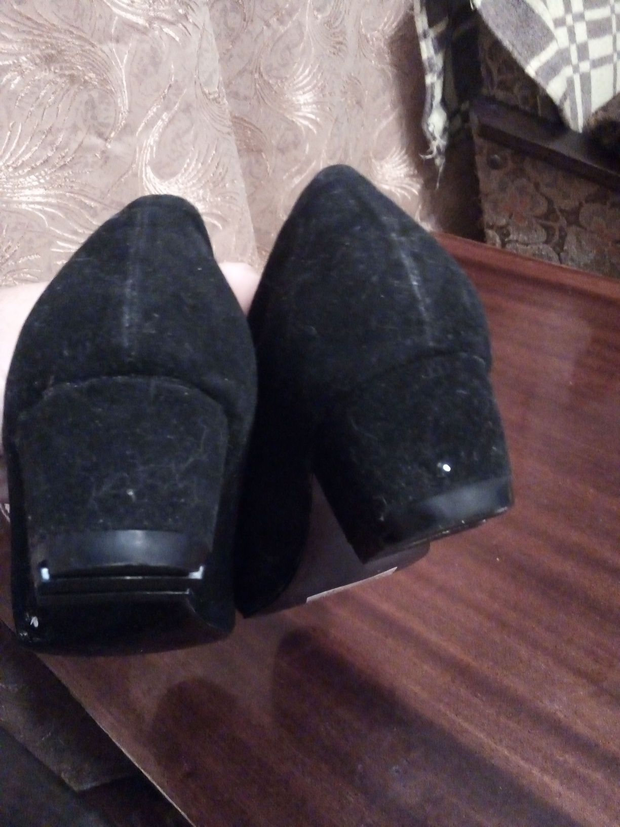 Туфли замшевые  чёрные
