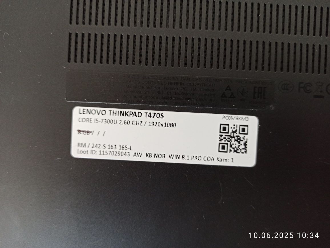 Lenovo ThinkPad T470S Intel-Core i5-7300U ze stacją dokującą 2szt