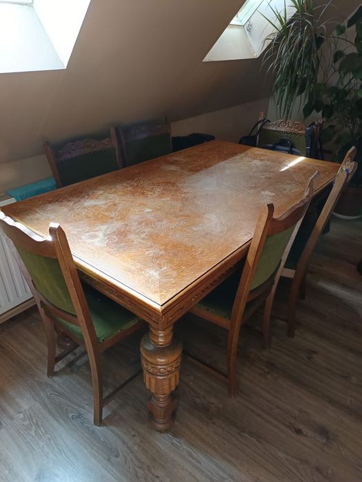 Stół debowy komplet