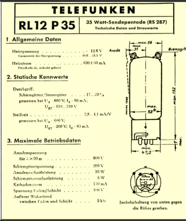 Lampy elektronowe Telefunken RL12P35