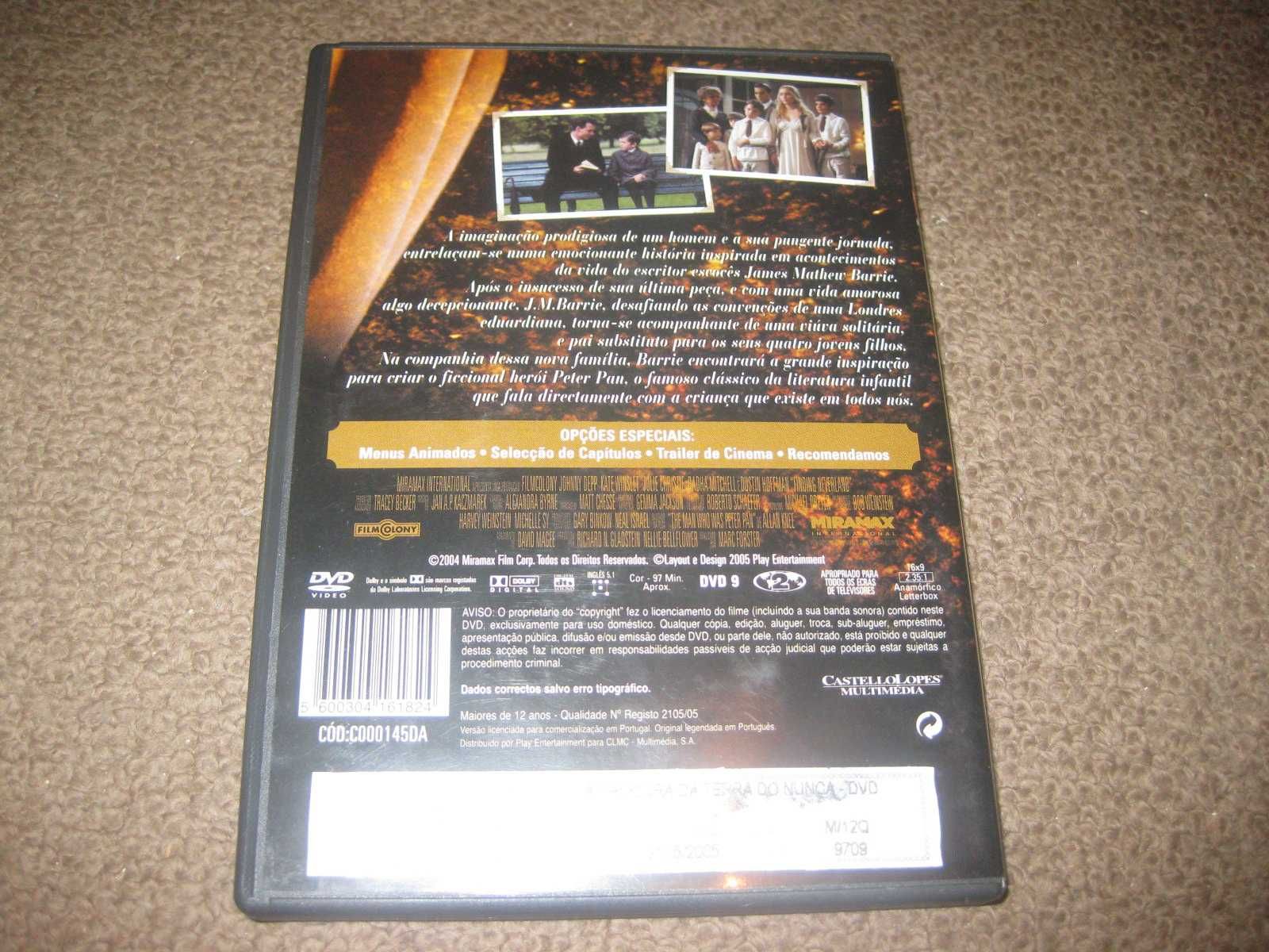 DVD "À Procura da Terra do Nunca" com Johnny Depp