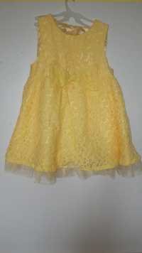 Sukienka koronkowa żółta na święta wesele f&f r 86