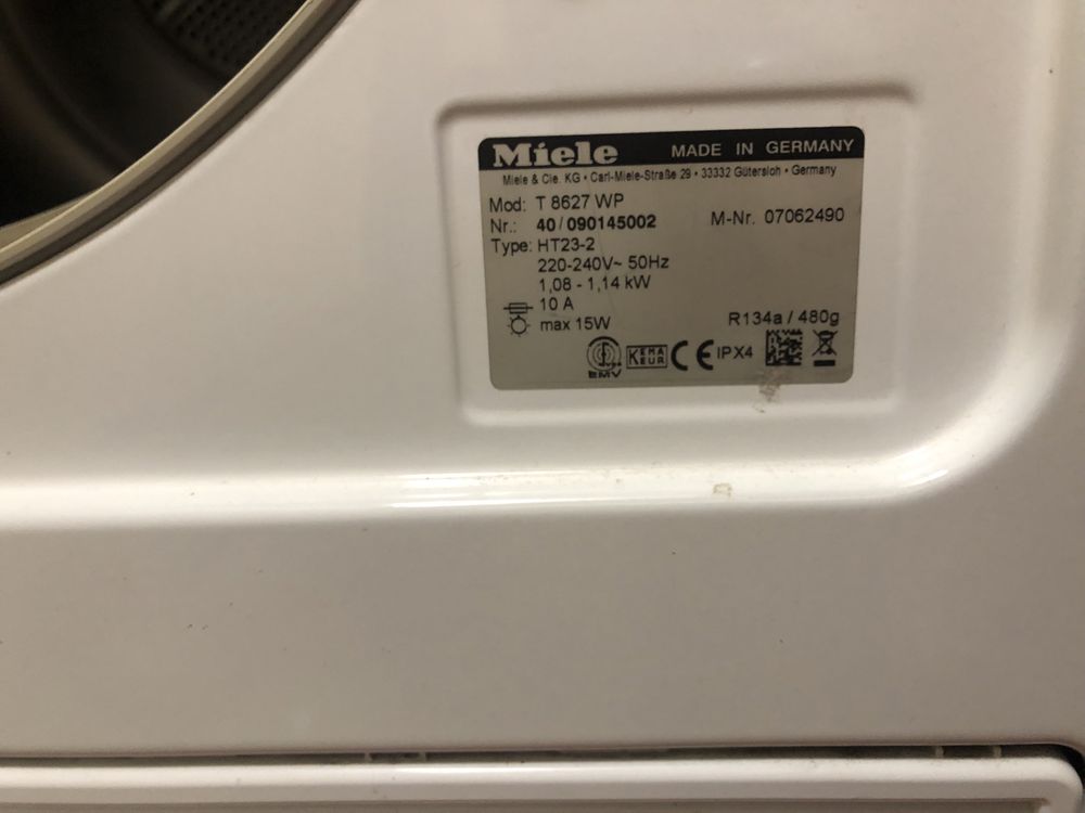 Сушарка сушка miele t 8627 wp бу