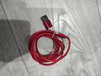 Kabel usb typ b opleciony czerwony