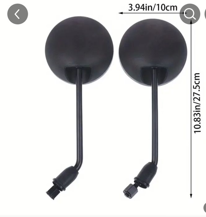 2 espelhos, moto/scooter/bicicleta - pretos