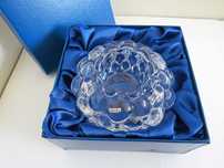 Kryształowy duży świecznik 11 cm - ORREFORS Raspberry - Szwecja
