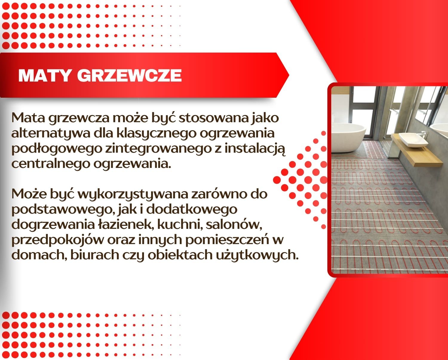 Mata grzewcza, folia grzewcza, montaż i sprzedaż