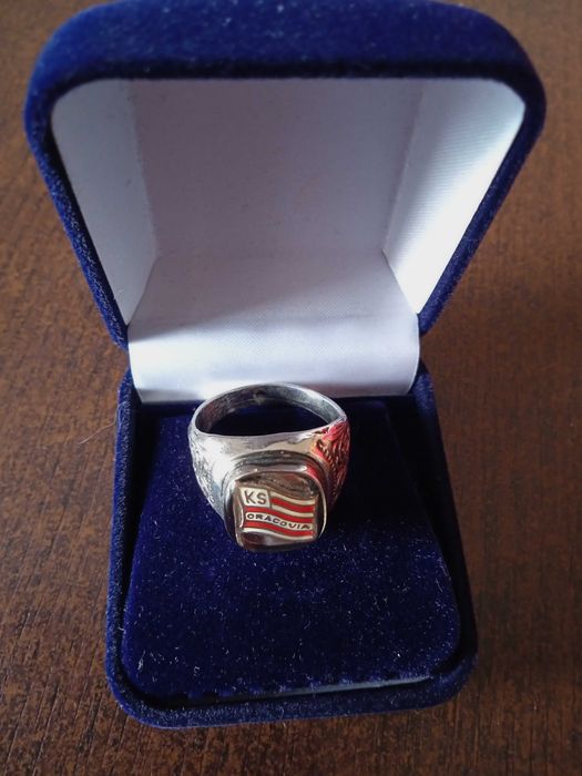 KS Cracovia - srebrny sygnet męski