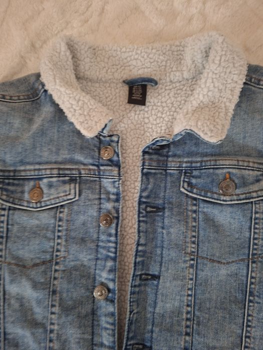 Kurtka chłopięca jeans  z futerkiem