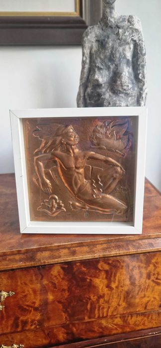 Obraz miedzioryt płaskorzeźba Maredsous Metiers d'art Belgia Picasso