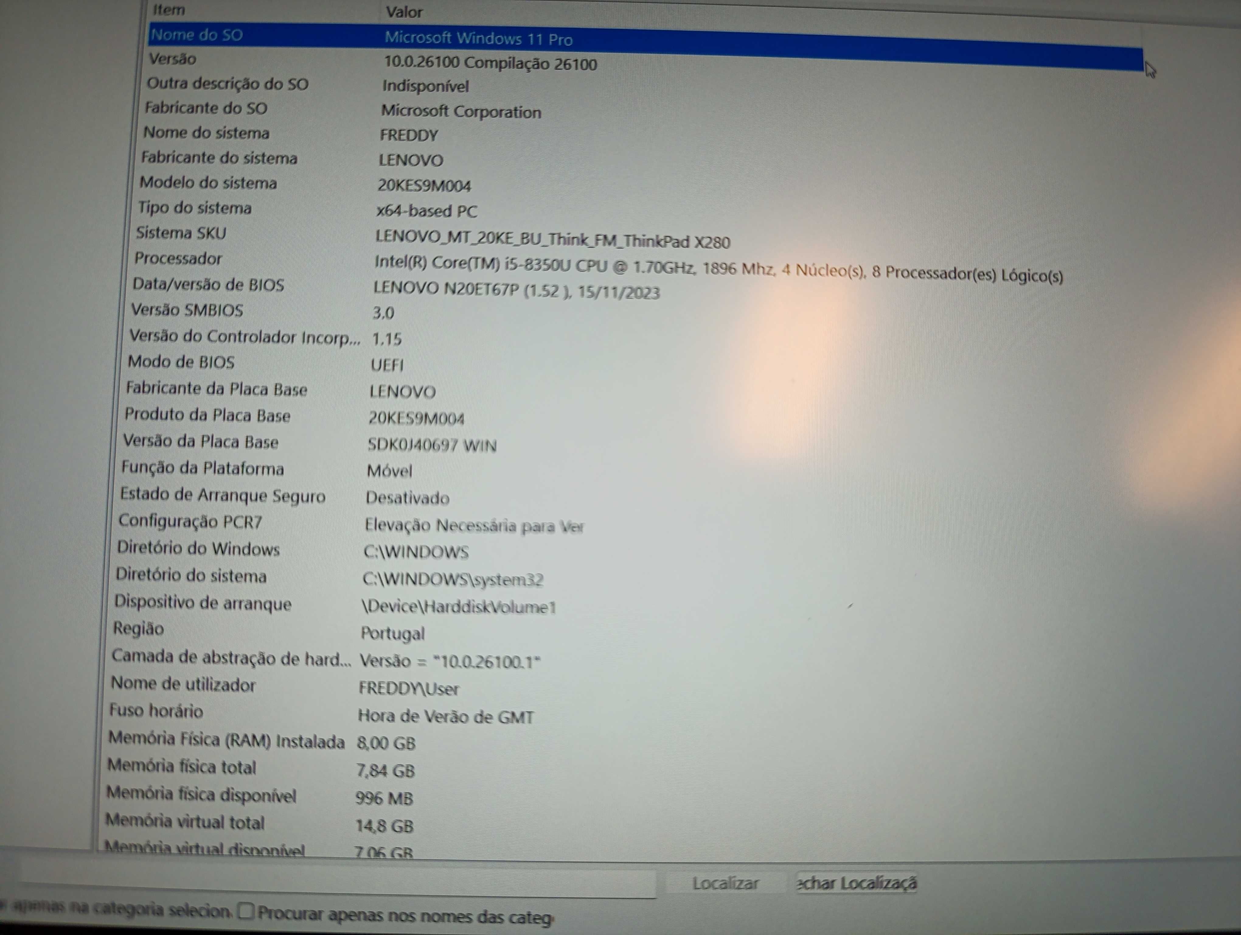 Lenovo x280 ecrã tátil