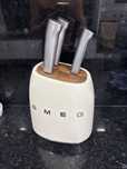 Bloco de Facas SMEG Original – 3 Facas + Suporte