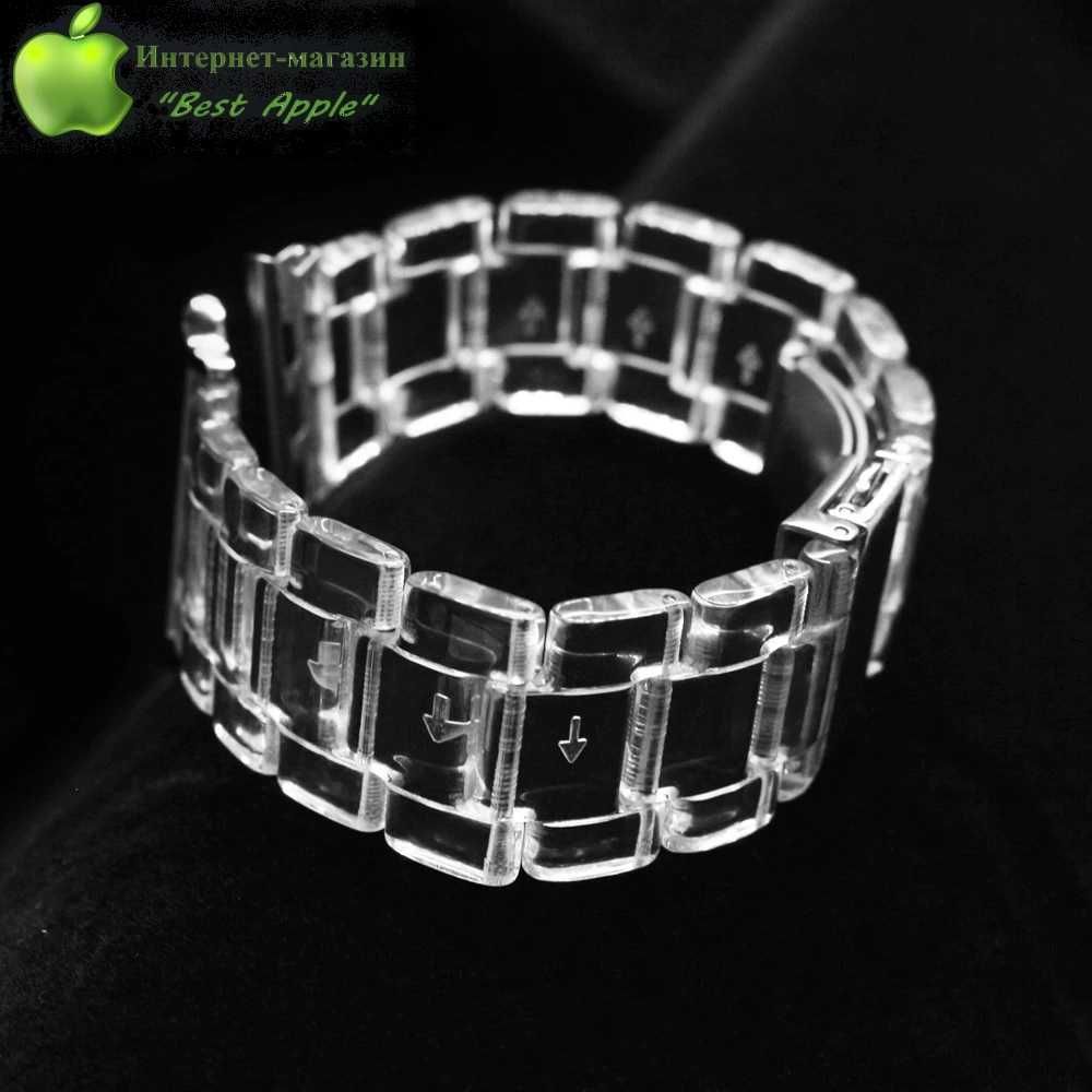 Полимерный блочный браслет Apple Transparent Link для AppleWatch 42/44
