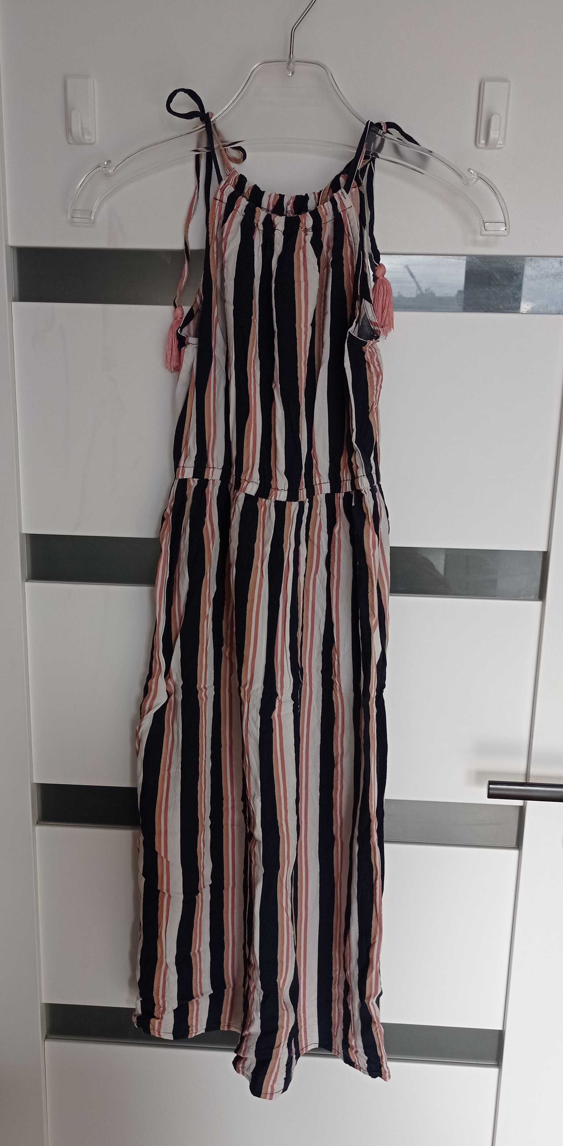 sukienka maxi w paski z pomponami Sinsay XS