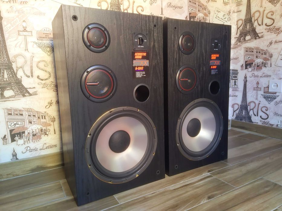 Колонки Acoustic 2x250Вт. НЧ-12"/ Чуйка-95Дб. Усилитель Onkyo Pioneer