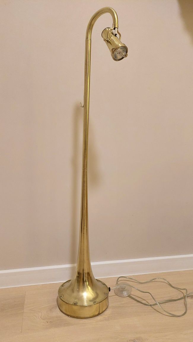 Lampa podłogowa mosiężna nocna do czytania