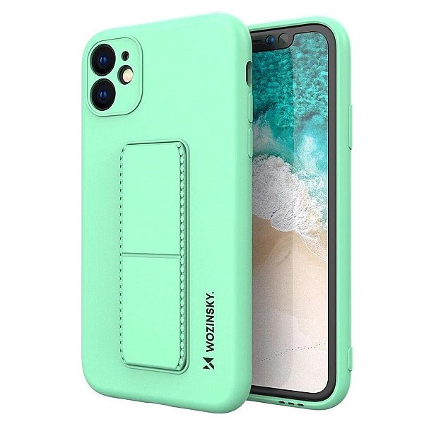 Wozinsky Kickstand Case silikonowe etui z podstawką iPhone 12 Pro mięt