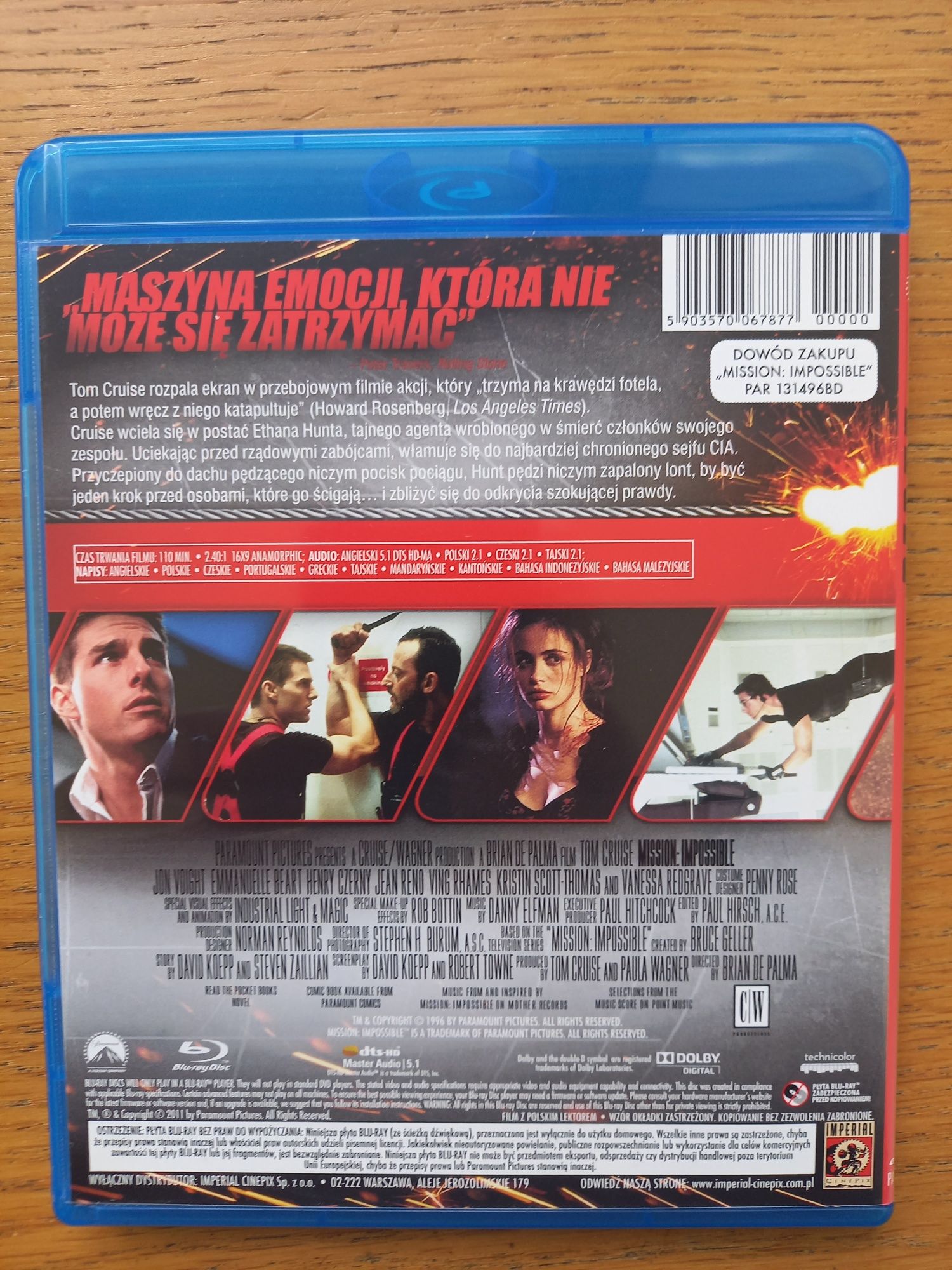 Mission Impossible 1, blu-ray, PL