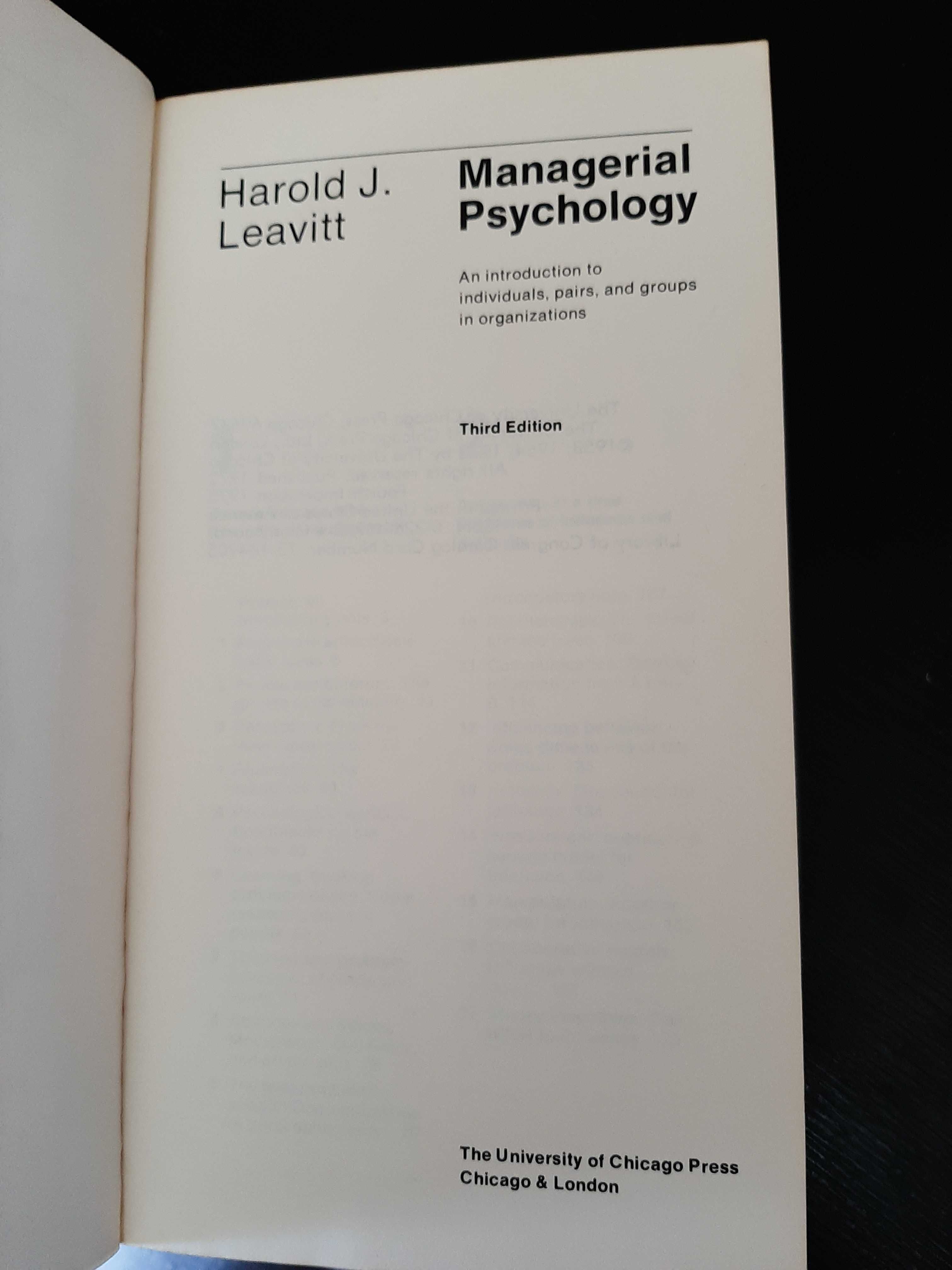 Harold J. Leavitt – Managerial Psychology