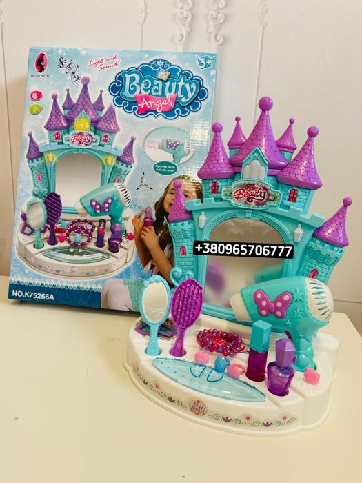 Дитячий набір перукаря ігрове трюмо , рожеве та блакитне