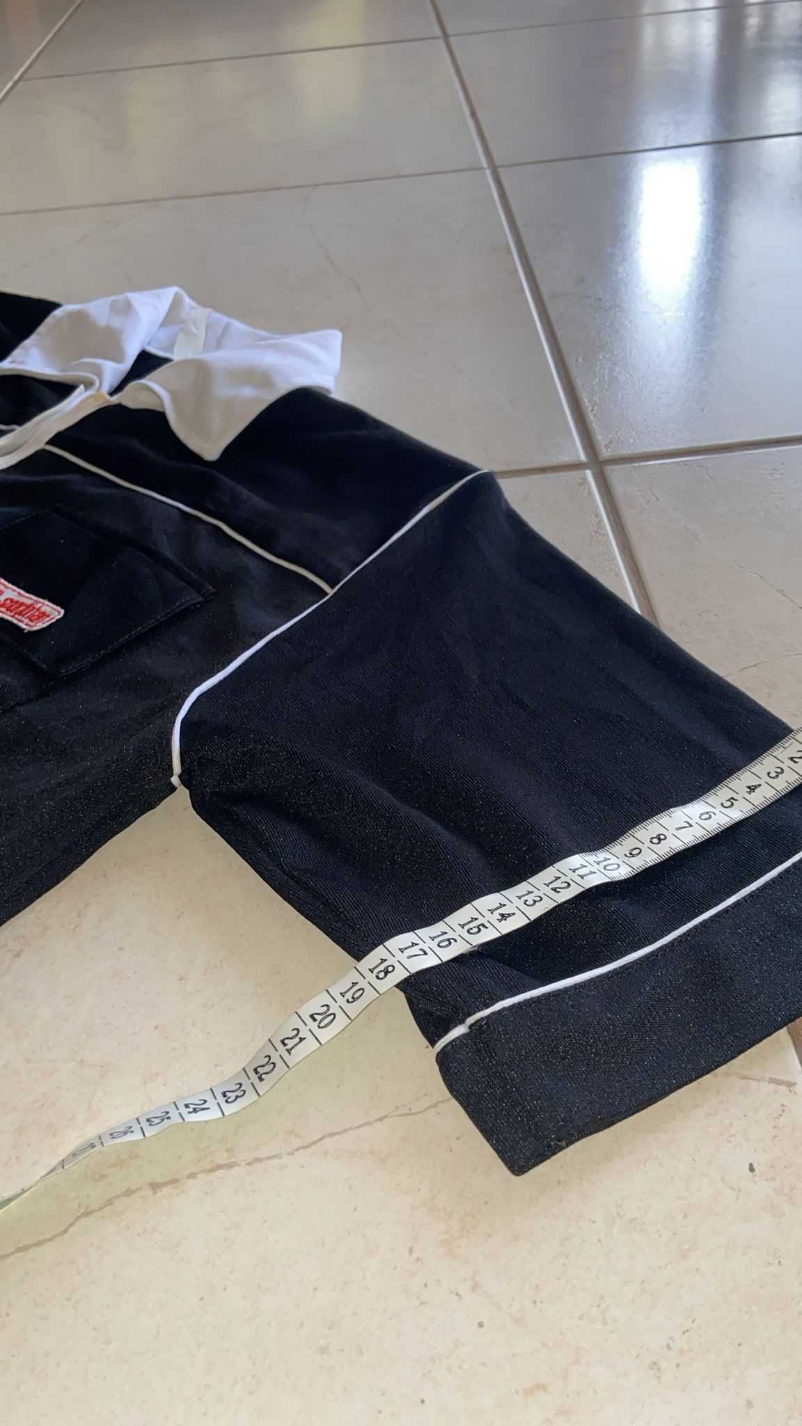 Sportjohan Black Zip-Up Jacket with White Piping