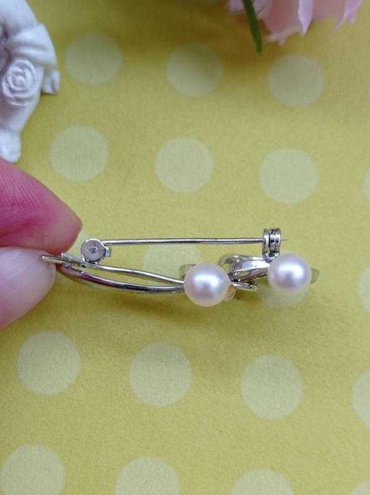 Брошка с жемчугом sterling