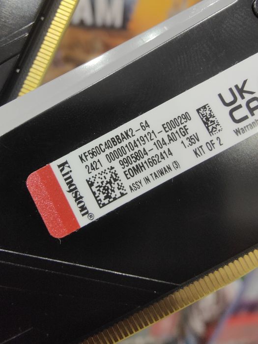 Memórias para PC ddr5 64Gb 2x 32GB  Kingston fury beast RGB