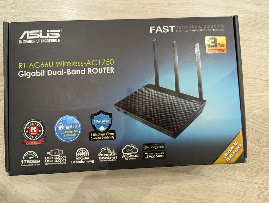 Роутер Asus RT-AC66U wireless-AC1750 Gigabit dual band router