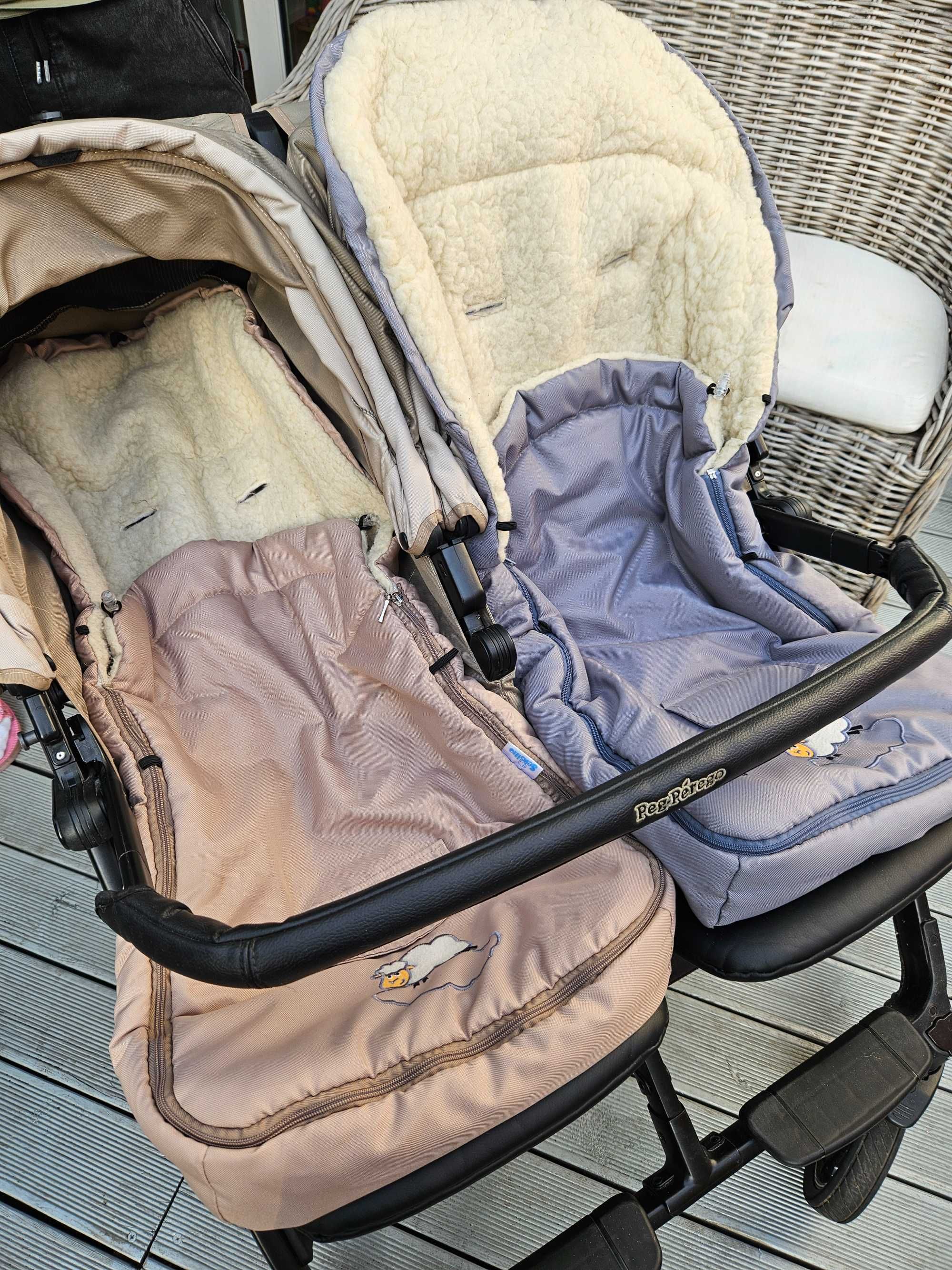 Peg Perego Book for two + gondole + 2 zimowe śpiworki