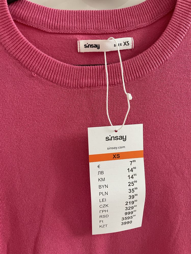 Bluzka damska różowa sweter Sinsay 34 XS
