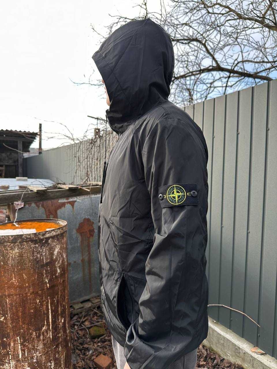 Чорна чоловіча нова куртка Stone Island (XS S M L XL)