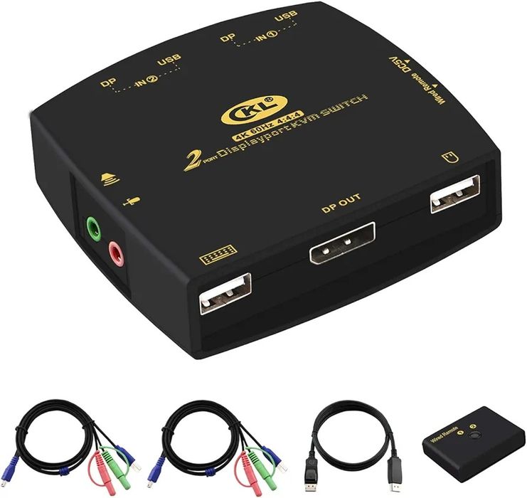 Свич KVM-переключатель DisplayPort на 2 порта