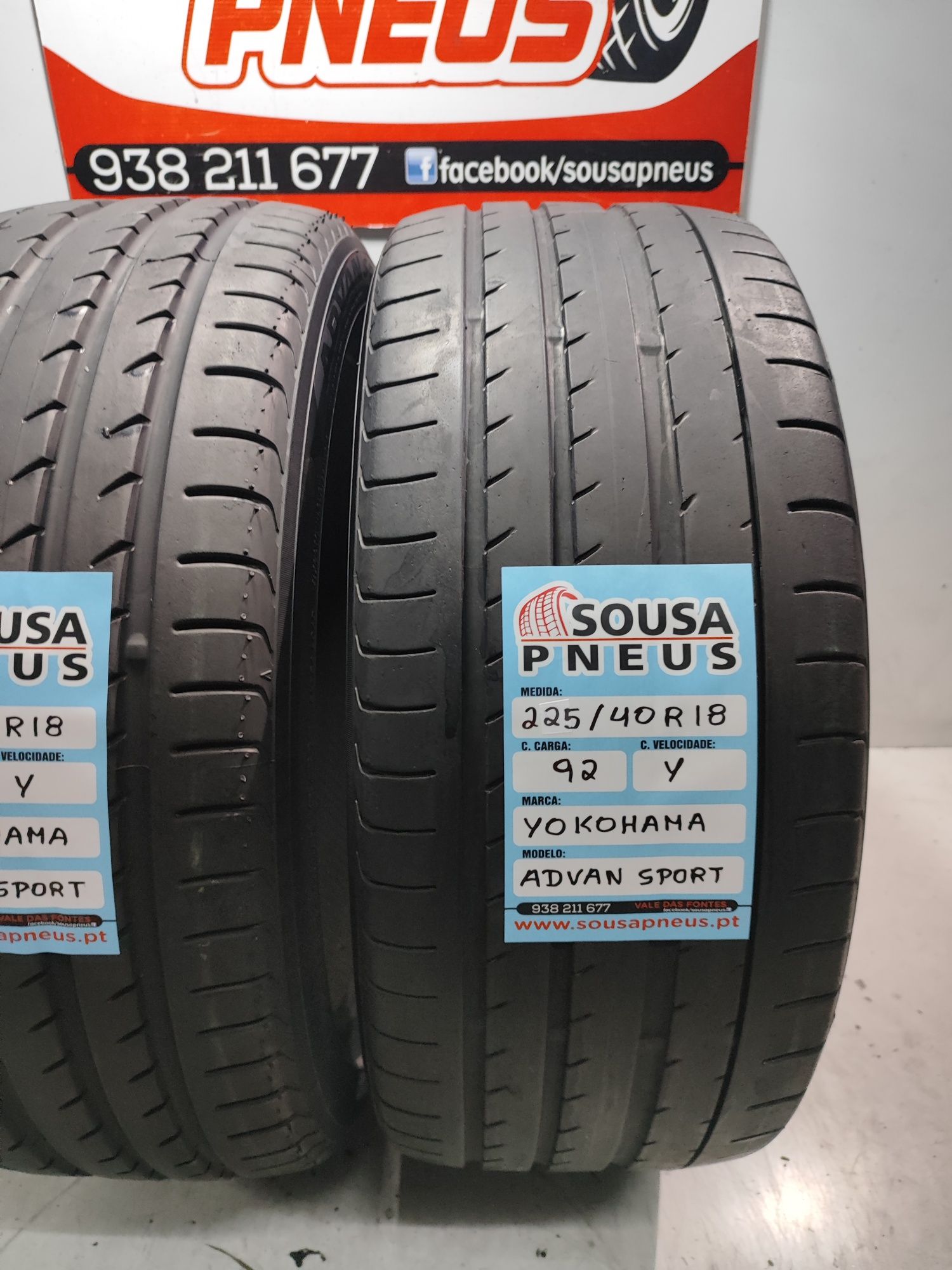 2 pneus  semi novos Yokoama 225/40R28 92Y - Oferta da Entrega
