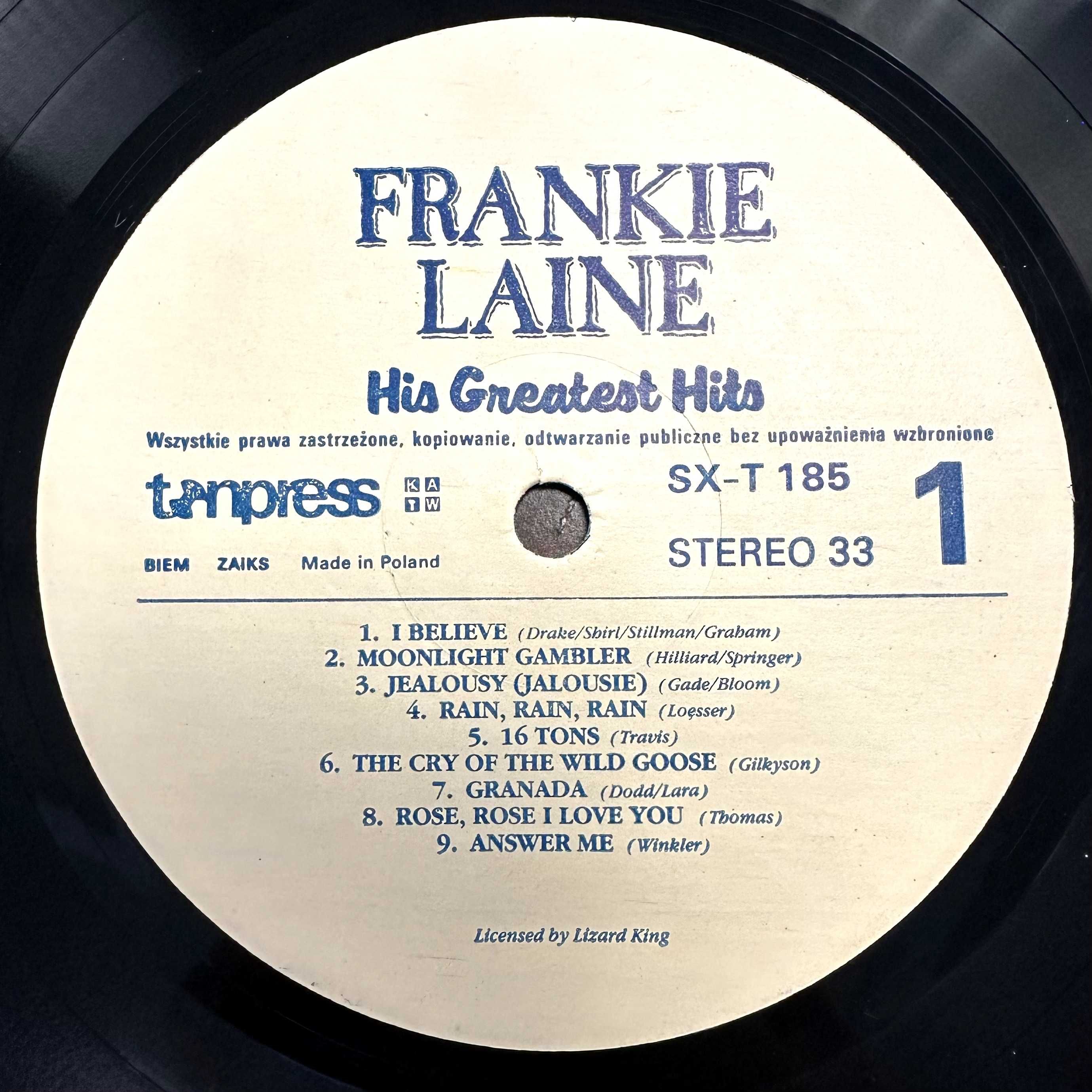 Frankie Laine - His Greatest Hits (Vinyl, 1990, Poland)