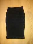 H&M 34 xs ołówkowa tuba prążki vintage wysoki stan high waist