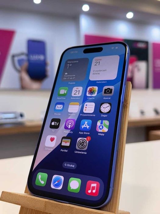 JAK NOWY | IPHONE 16 128GB | Bateria 100% | Gwarancja! |  Niebieski