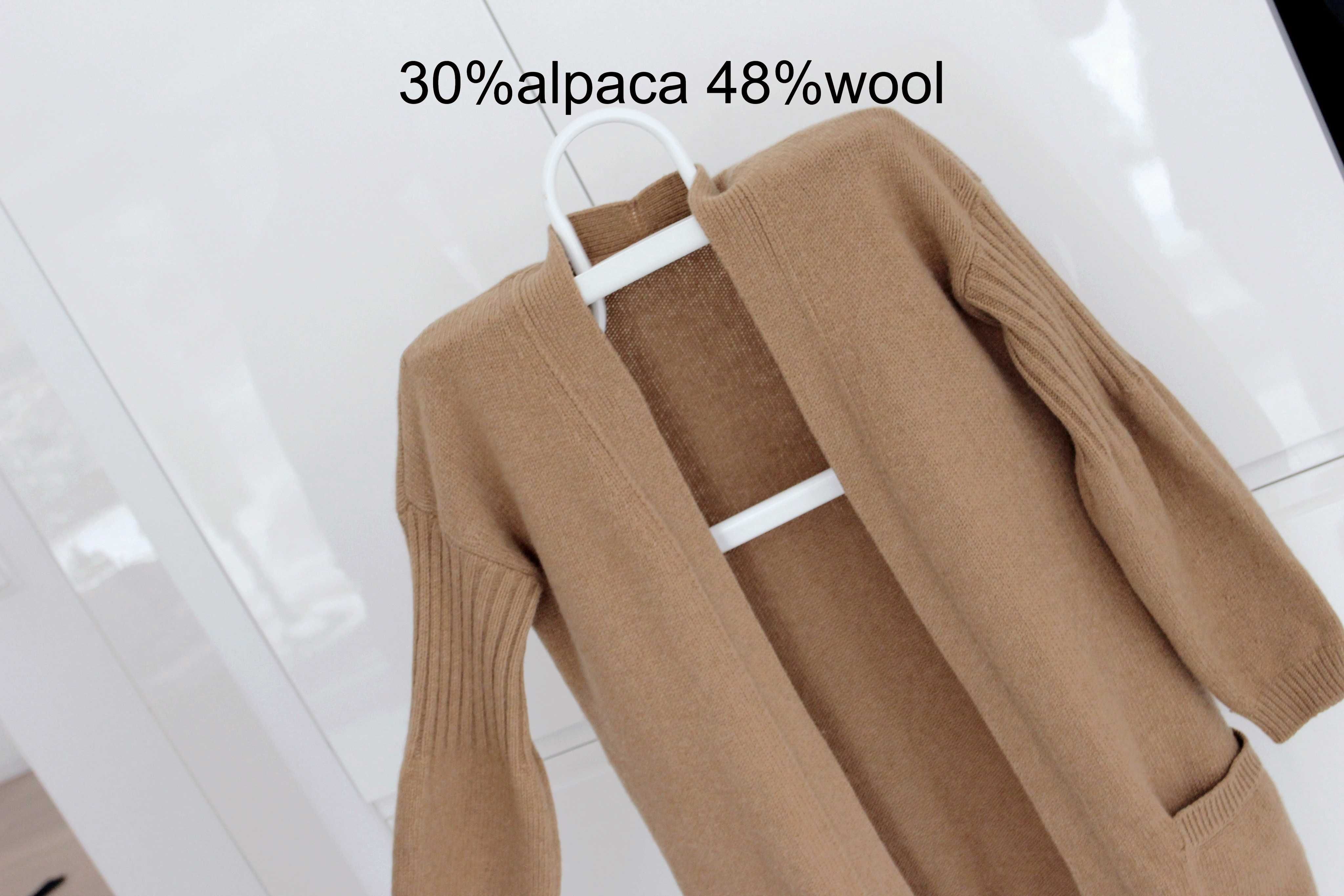 Massimo Dutti 30%alpaca 48%wełna bez wad S